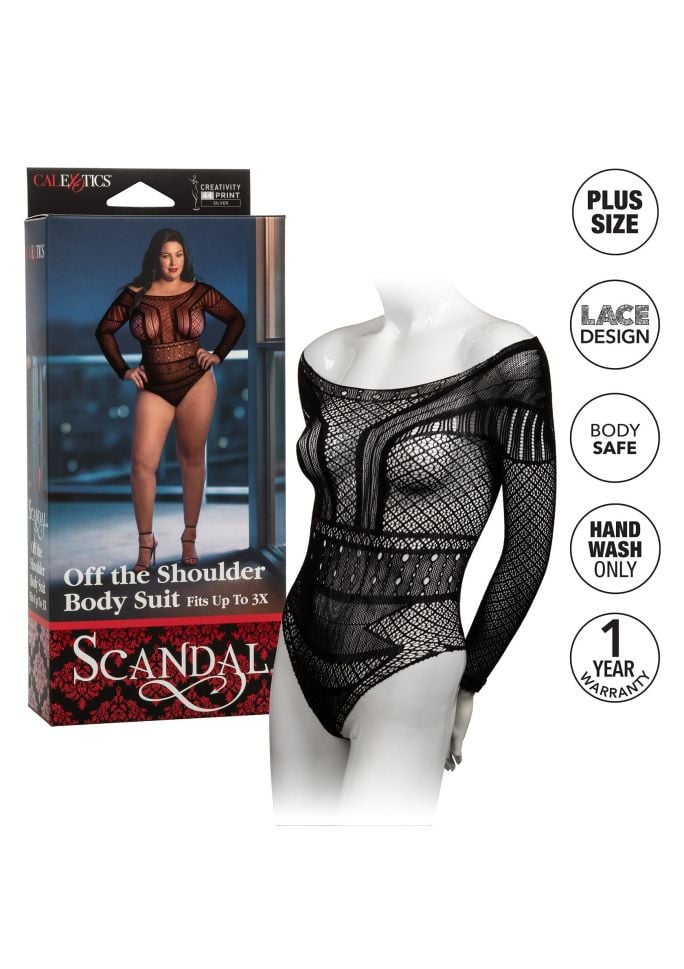 Body negru Scandal Plus Size Off