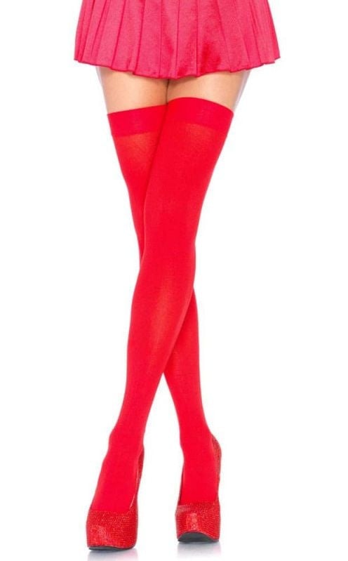 Ciorapi rosii din material opac Nylon Over The Knee, red, Leg Avenue - S/L