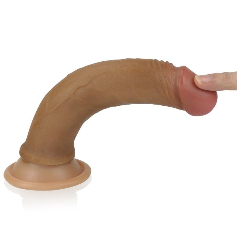 Dildo 7 Dual layered Platinum Silicone Cock Brown 18cm - 1 | YEO