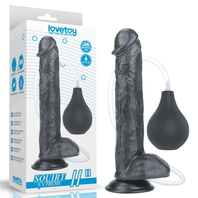 Dildo cu ejaculare Squirting 11 Extreme Dildo - Black- 27.5cm