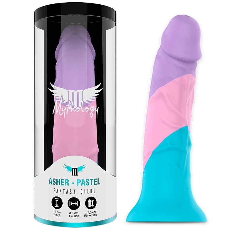 Dildo cu ventuza din silicon super flexibil MYTHOLOGY - ASHER PASTEL DILDO marime M