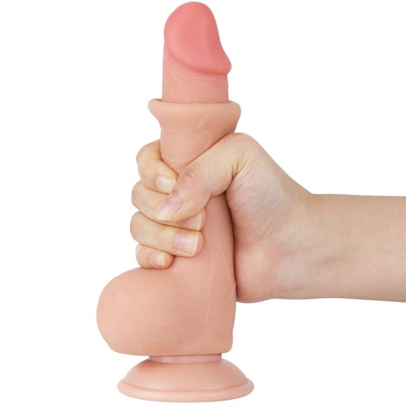 Dildo din material TPE super realist cu două straturi DILDO 7.5\'\' SLIDING SKIN DUAL LAYER DONG FLESH (19.5cm) - 3 | YEO