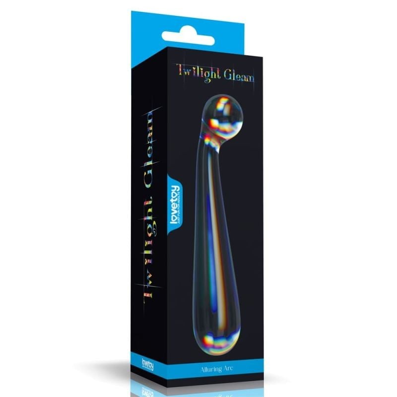 Dildo din sticla borosilicată Twilight Gleam Glass Dildo- Alluring Arc (17cm) - 2 | YEO