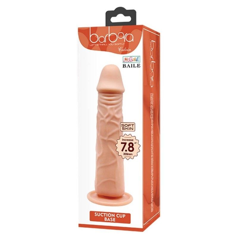 Dildo realist cu strat moale Barbara Calvin Dildo cu ventuza 20cm - 1 | YEO