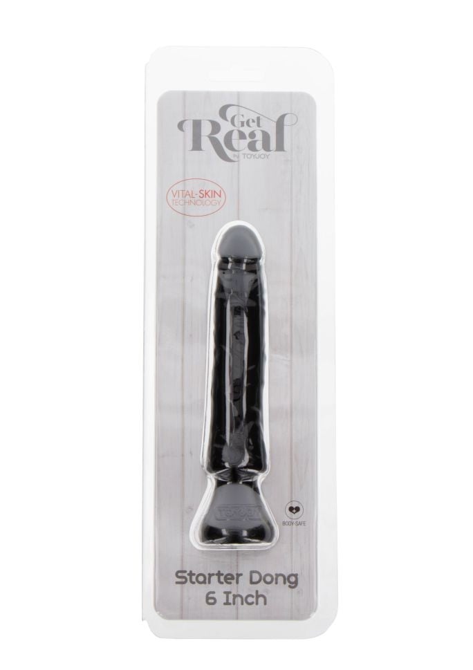 Dildo realistic cu ventuza Anal Starter Dong 6 Inch, Black (15cm) - 1 | YEO