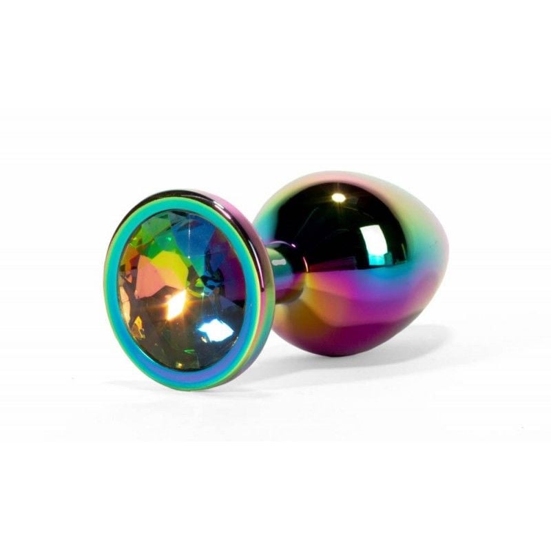 Dop anal Small Secret Shine Metal Butt Plug Rainbow (7.1cm)