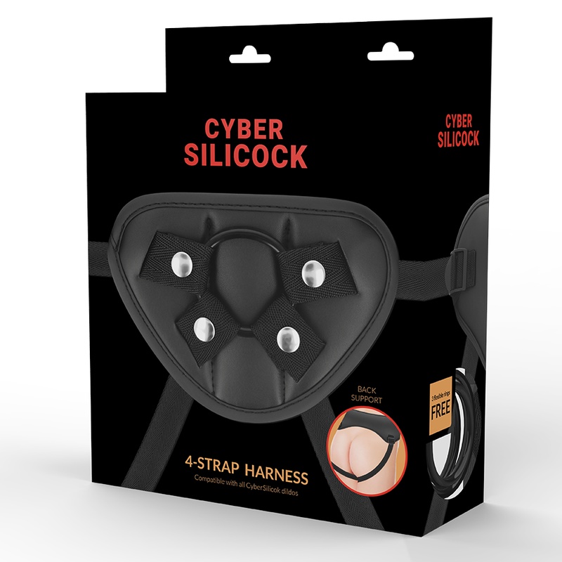 Ham Strapon CYBER SILICOCK - Harness cu 3 Ineluri Incluse