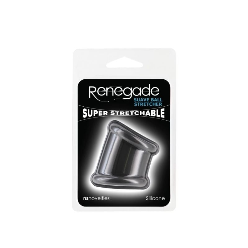 Inel penis din silicon lichid Renegade - Suave Ball Stretcher - Black