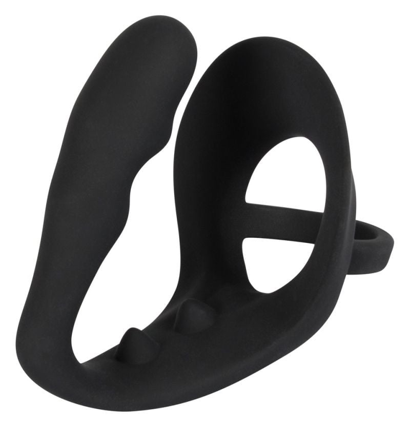 Inel pentru penis/bile cu plug anal pentru stimularea punctului P Ring & plug - 1 | YEO