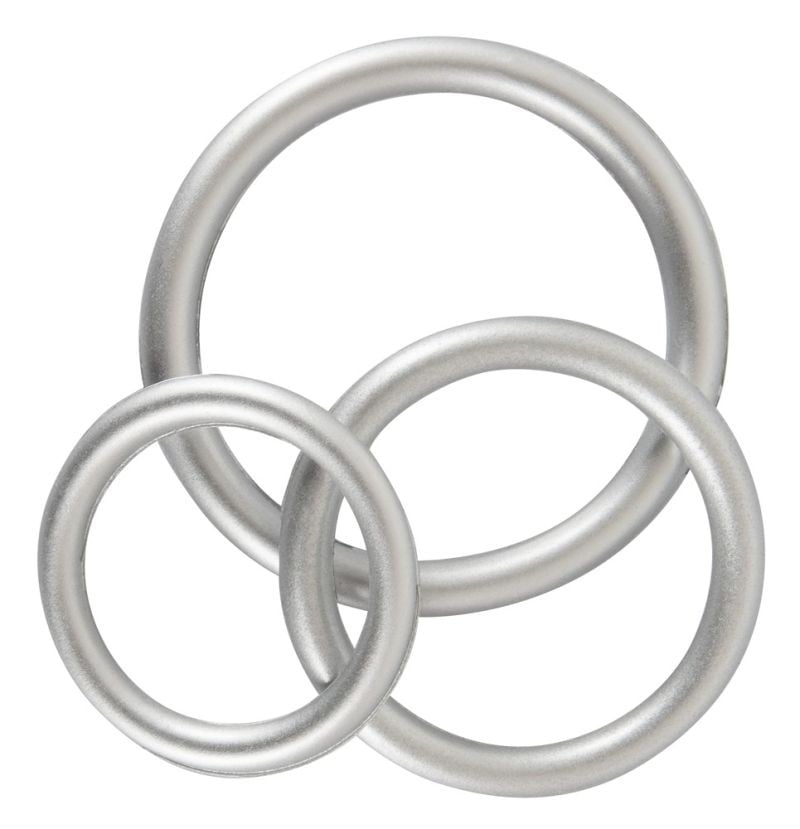 Inele din silicon cu aspect metalic Metallic Silicone Cock Ring Set - 1 | YEO