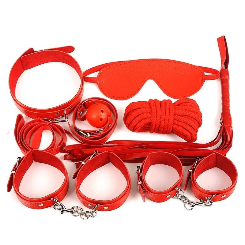 Kit complet BDSM 7 piese FETISH SET 7 PIECES RED