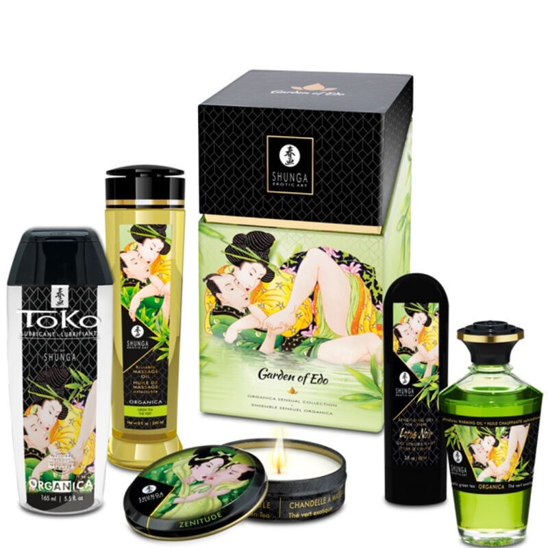 Kit masaj erotic pentru cupluri Shunga - Edo Garden Kit Organic Collection - 1 | YEO