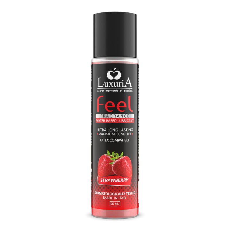 Lubrifiant intim pe baza de apa, cu aroma de capsuni, Luxury Feel Fragrance Fragola Strawberry (60 ml)