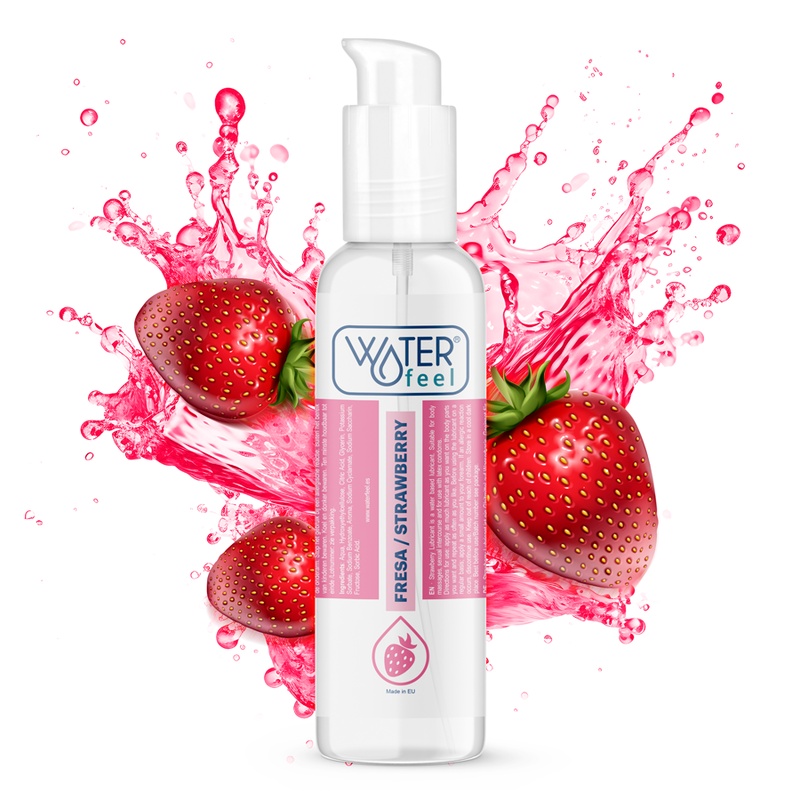 Lubrifiant pe baza de apa cu aroma de capsuni Waterfeel - Strawberry Water-Based Lubricant 175 Ml