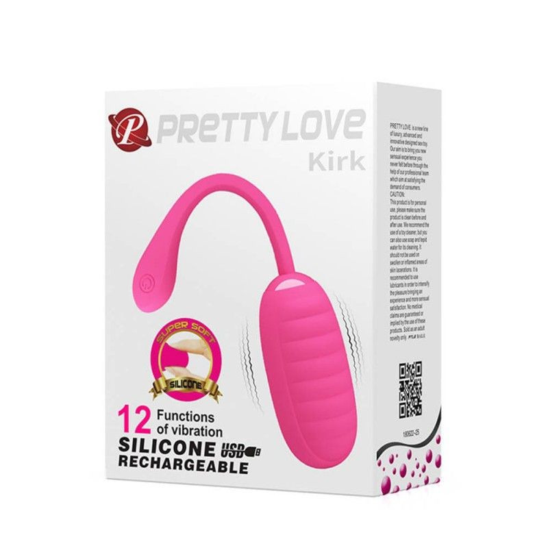 Ou vibrator din silicon moale Pretty Love Kirk Pink 8cm