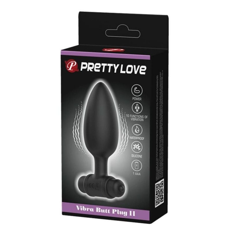 Plug anal din silicon cu 10 viteze de vibratii Pretty Love Vibro Plug II - 11.8cm x 3.8cm