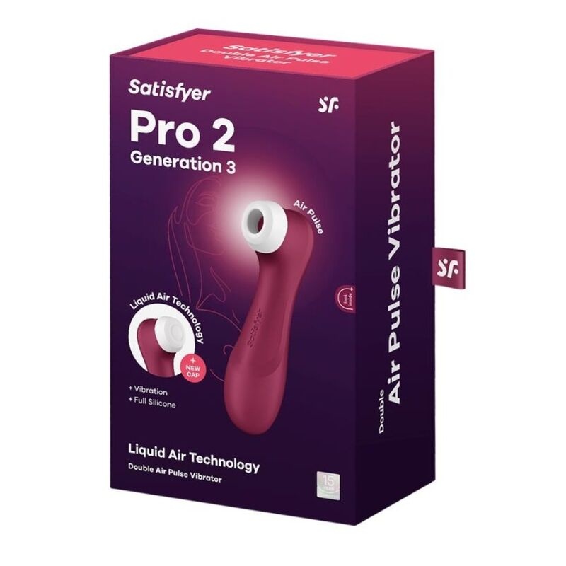 Stimulator clitoris cu unde de presiune Pro 2 Generation 3 with Liquid Air wine red