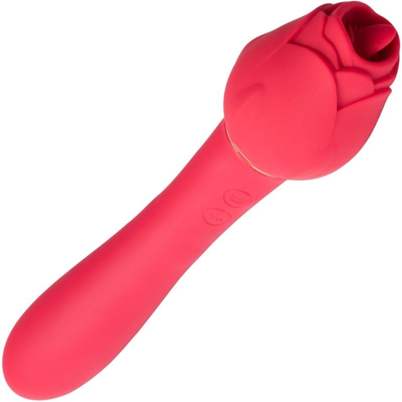 Stimulator clitoris Petaly Stimulator Dual Vibrator 10 Vibration Modes + 5 Modes Licking Silicon USB Red