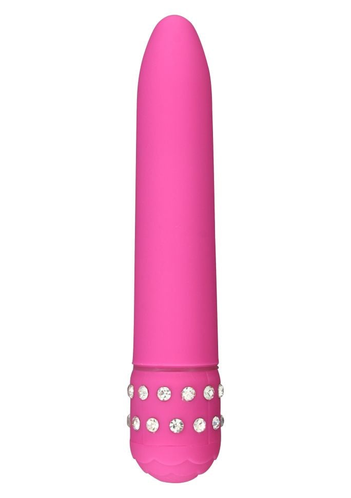 Vibrator clasic elegant, usor de utilizat Diamond Superbe Vibe, Pink (15.5cm)