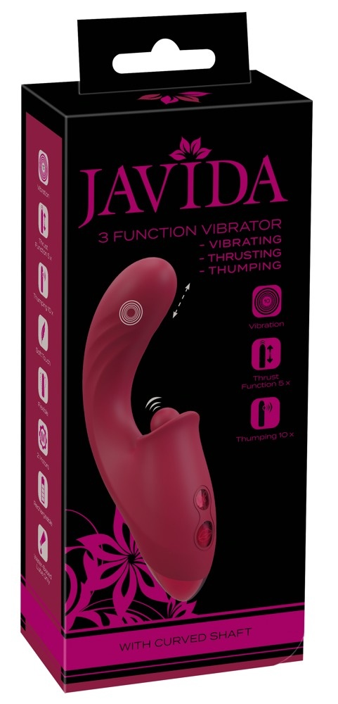 Vibrator cu mișcare de împingere și stimulator clitoridian Javida