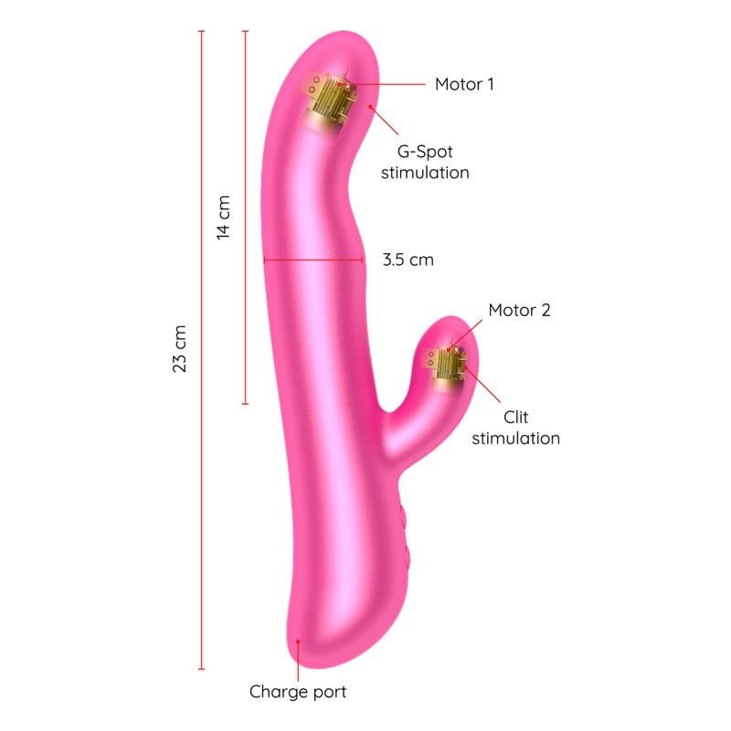 Vibrator cu vibrații și rotatii ONINDER - OSLO roz - 4 | YEO