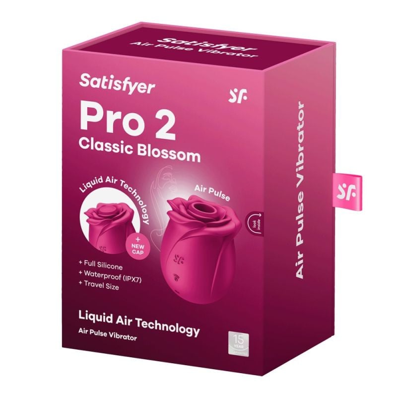 Vibrator din silicon, cu 11 intensități ale undelor de presiune Pro 2 Classic Blossom (7cm)