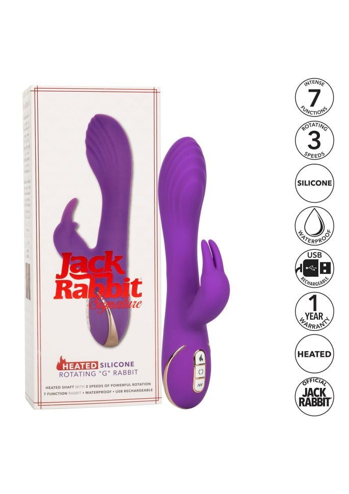 Vibrator iepuras cu efect de incalzire Heated Rotating G Rabbit, Purple (21,5 cm)