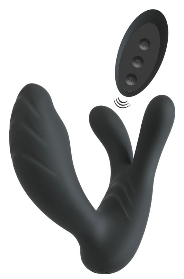 Vibrator punct G/P cu stimulator de clitoris/bile cu 3 motoare 7 moduri de vibrație RC G- & P-Spot Vibrator