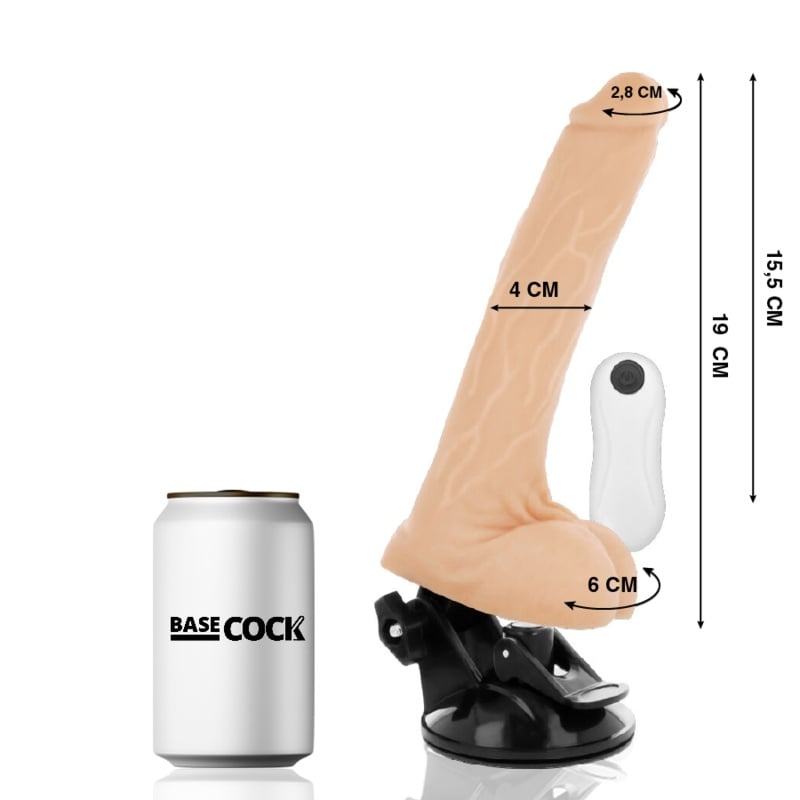 Vibrator Realistic cu Telecomandă Flesh 19 cm - Ø 4 cm 12 moduri de vibrație Alb - 3 | YEO