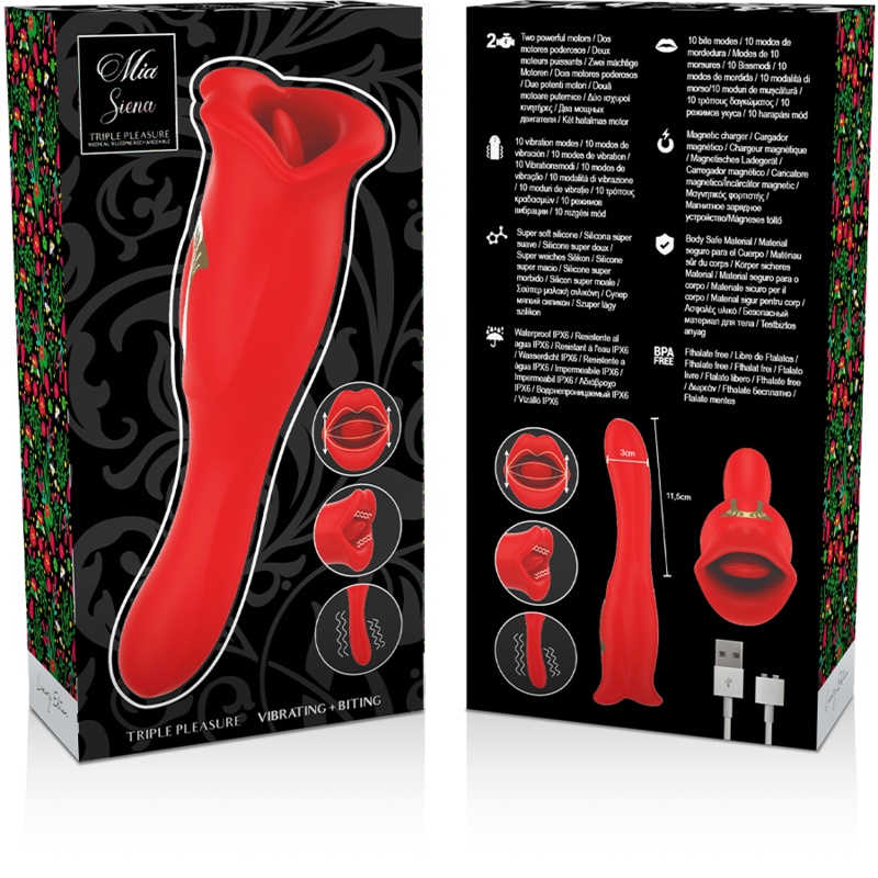 Vibrator stimulator clitoris Mia Siena Triple Pleasure Vibrating + Biting - 1 | YEO