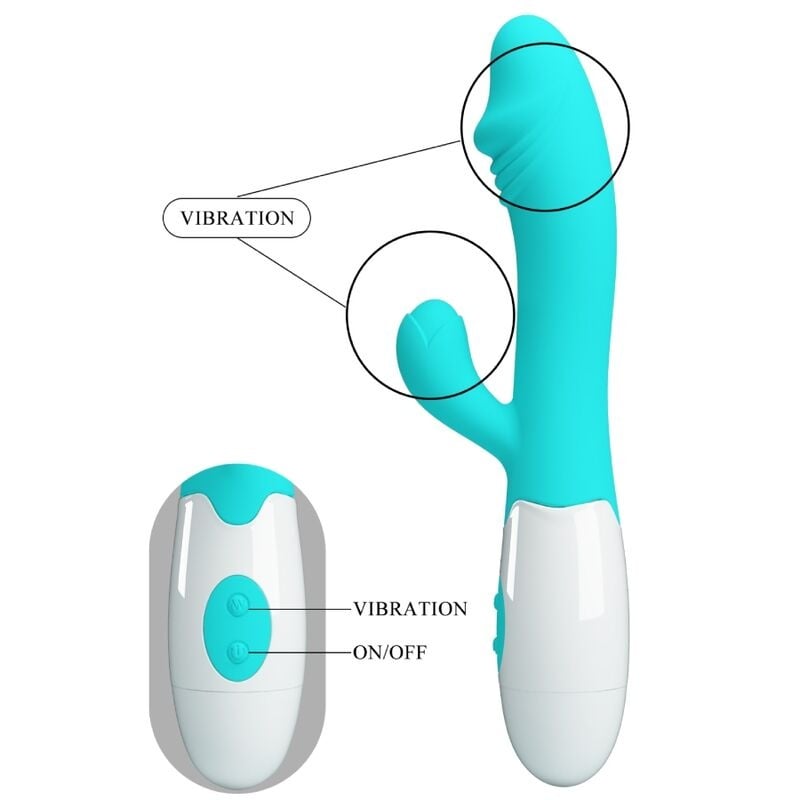 Vibrator stimulator punct G si clitoris Pretty Love - Snappy G-Spot Vibrator Aqua Green 30 funcții de vibrație