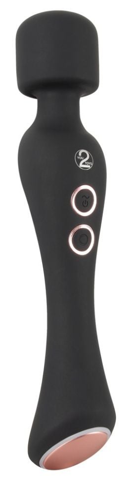 Bagheta de masaj din silicon cu 2 motoare Warming Wand Vibrator (22.6cm)