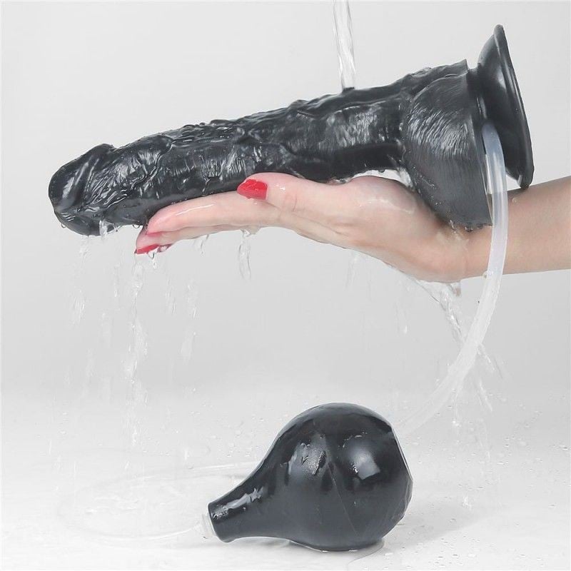 Dildo cu ejaculare Squirting 10 Extreme Dildo - Black- 25cm