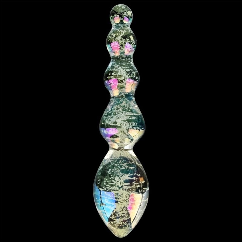 Dildo din sticla Glow-in-the-dark Twilight Gleam Glass Dildo-Tantalizing Orbs