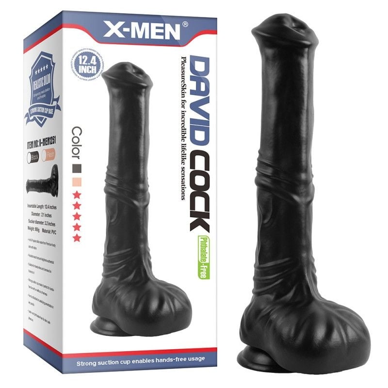 Dildo Horse X-MEN David 12.4" Cock Black (31cm x 5.5cm)