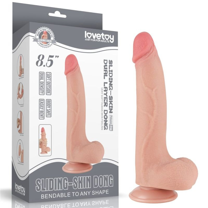 Dildo realist 8.5\'\' Sliding Skin Dual Layer Dong Flesh I (20cm) - 3 | YEO