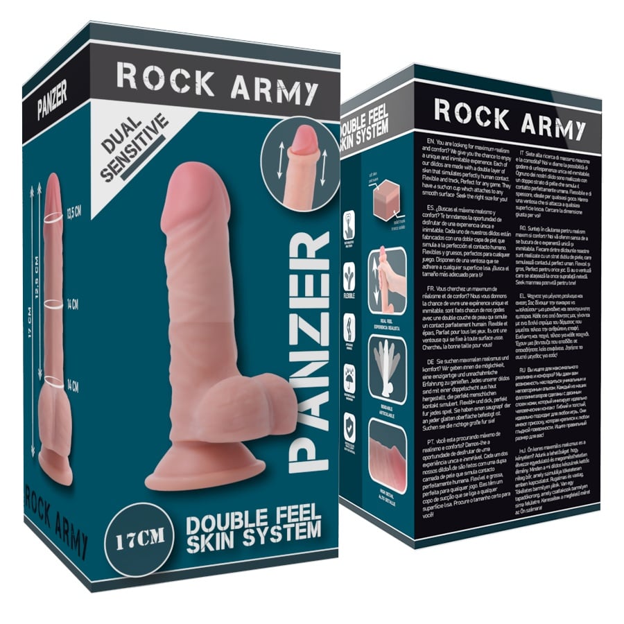 Dildo realistic The Dual Density Panzer Dimensiune: 17 cm x 4,46 cm