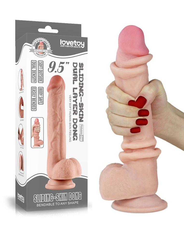 Dildo Sliding-Skin Dual Layer- 22.5cm