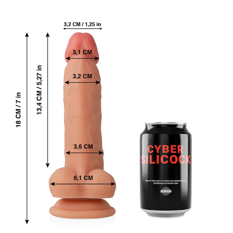 Dildo ultra-realist din silicon lichid moale CYBER SILICOCK JUDE ULTRA 18 CM