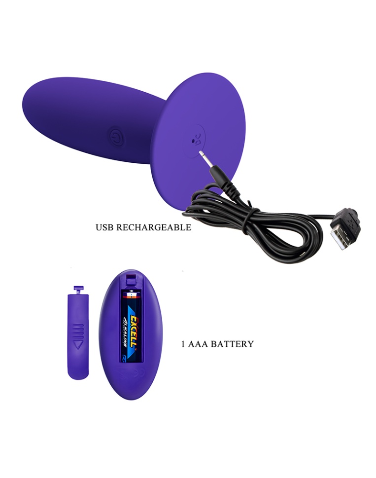 Dop Anal Youth, Remote Control, 12 Moduri Vibratii, Silicon, USB, Violet