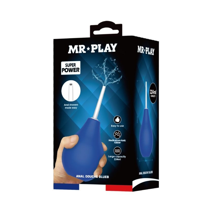 Dus anal cu duza (7,5 cm lungime, Ø 0,9 cm) Mr. Play Anal Douche Blue