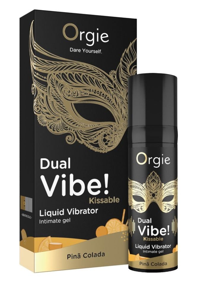 Gel de stimulare cu aroma GEL DUAL VIBE! - KISSABLE - PINA COLADA - 15ML