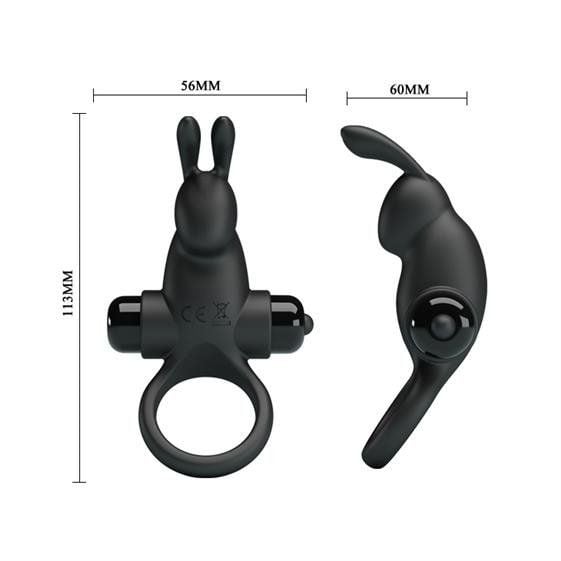 Inel penis Pretty Love Vibro Penis Ring Rabbit I Black - 2 | YEO