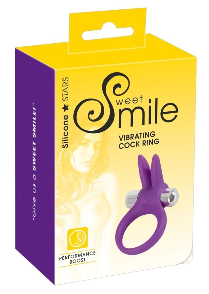 Inel vibrator moale si matasos Sweet Smile Vibrating Cock Ring - 1 | YEO