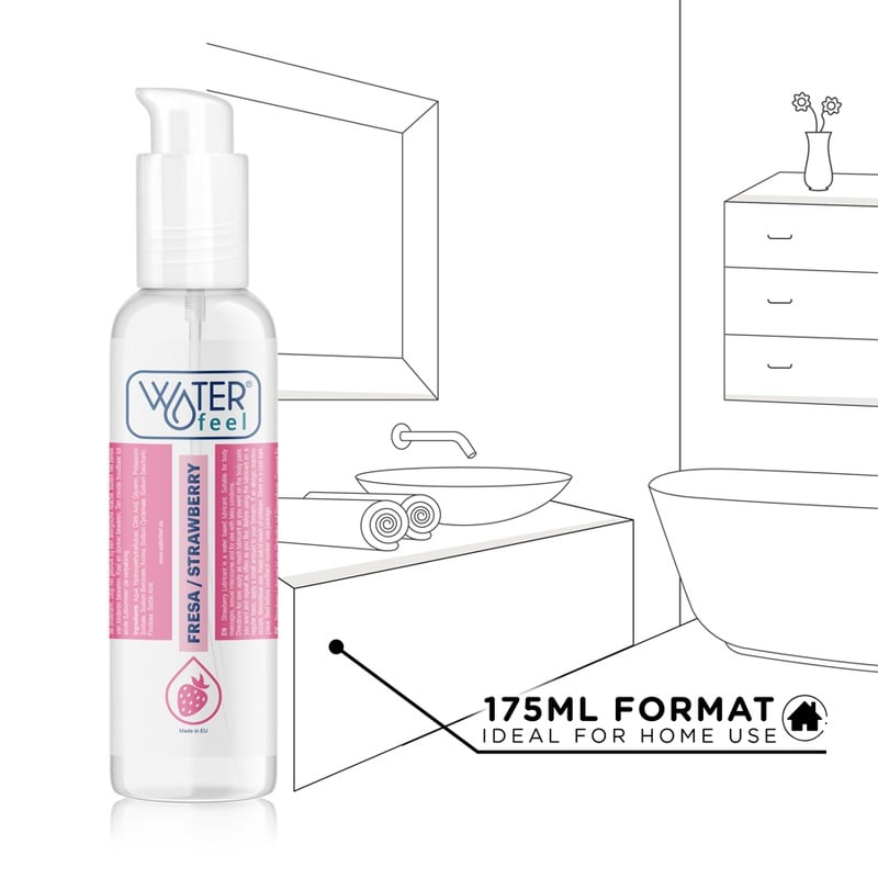 Lubrifiant pe baza de apa cu aroma de capsuni Waterfeel - Strawberry Water-Based Lubricant 175 Ml - 1 | YEO