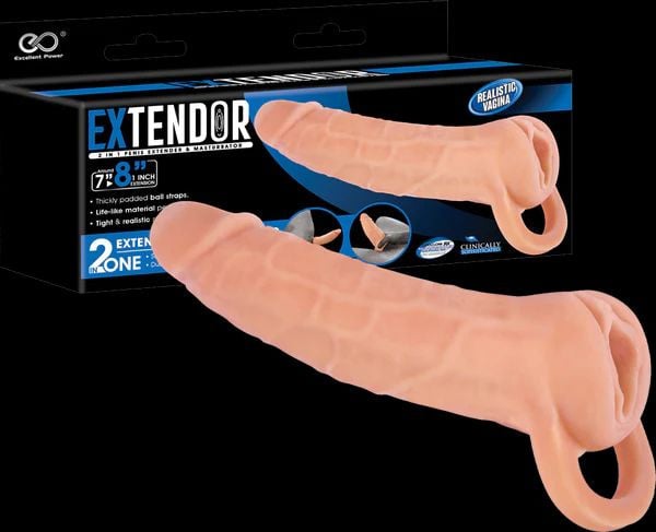 Manson pentru penis si masturbator cu deschidere de tip vagin EXTENDOR (21cm)