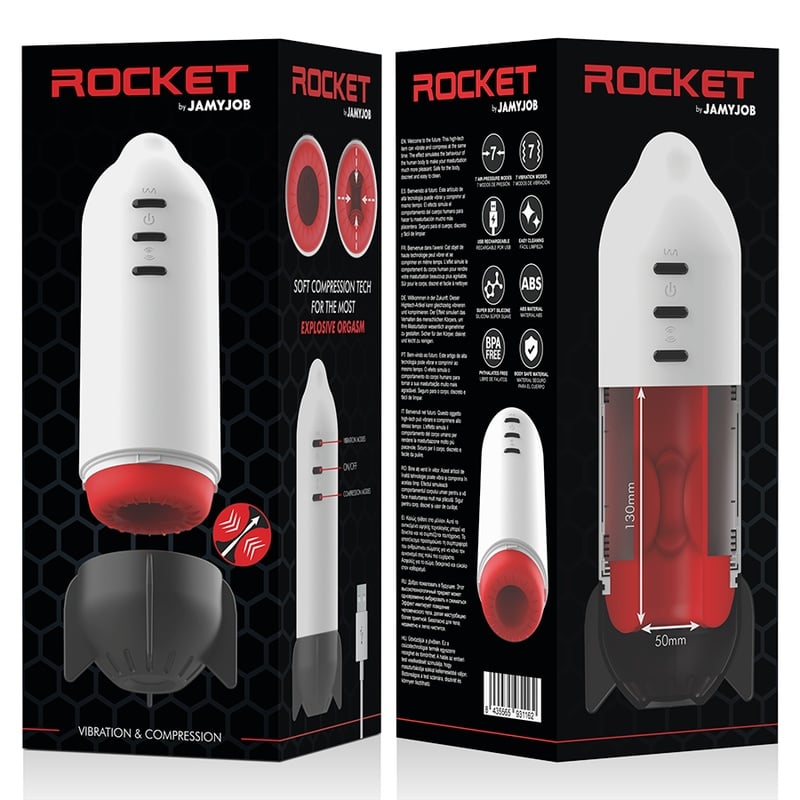 Masturbator cu 7 moduri de compresie si vibratii JAMYJOB Rocket