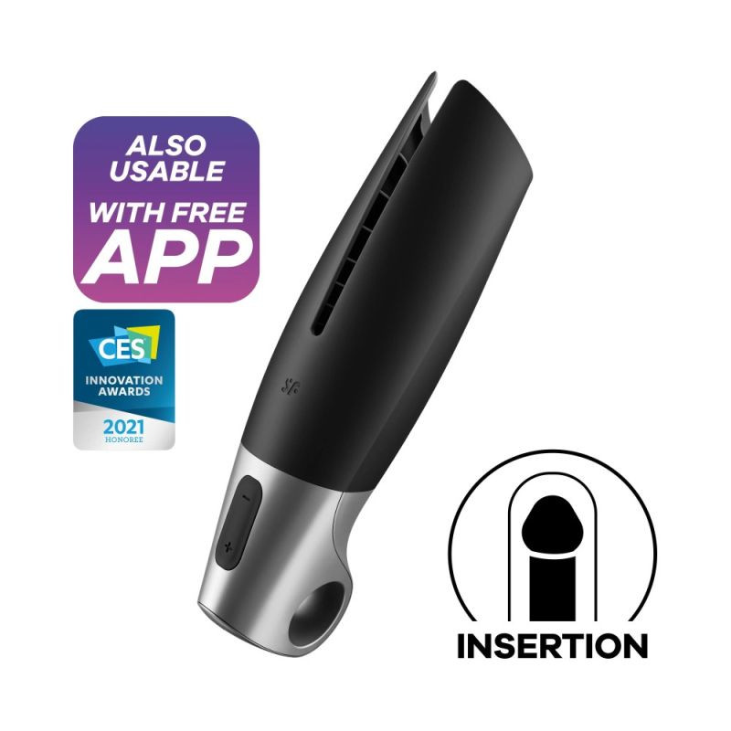 Masturbator cu vibratii Satisfyer Power Masturbator black silver - 1 | YEO