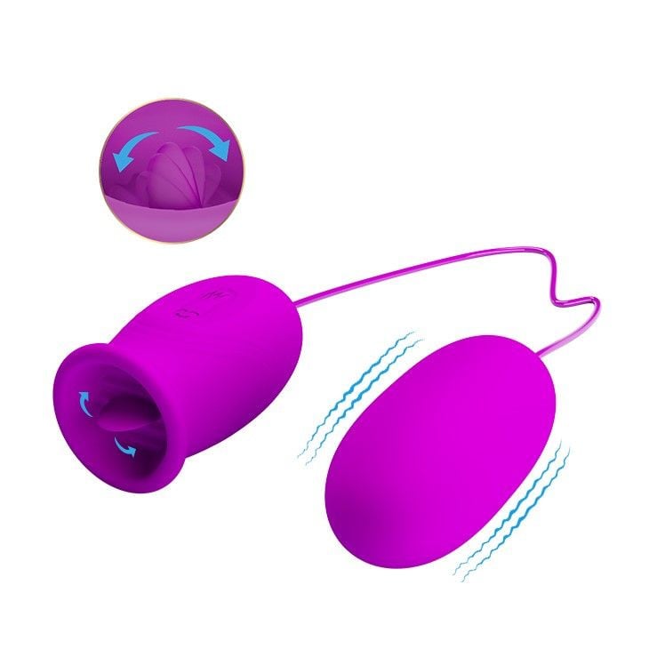 Ou vibrator cu 12 moduri de stimulare PRETTY LOVE DAISY, PURPLE