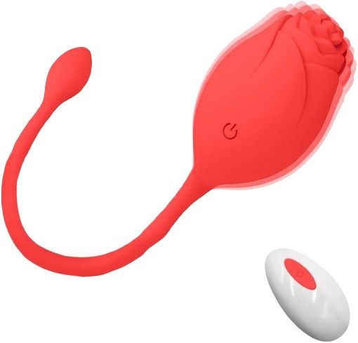 Ou vibrator cu un design in forma de trandafir, 10 moduri de vibratie cu telecomanda